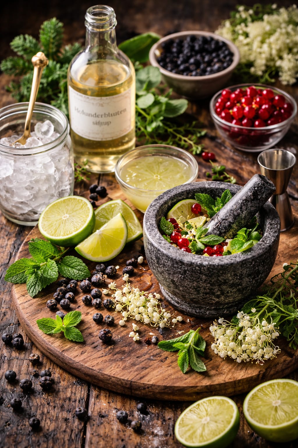 Schneidebrett mit Zutaten